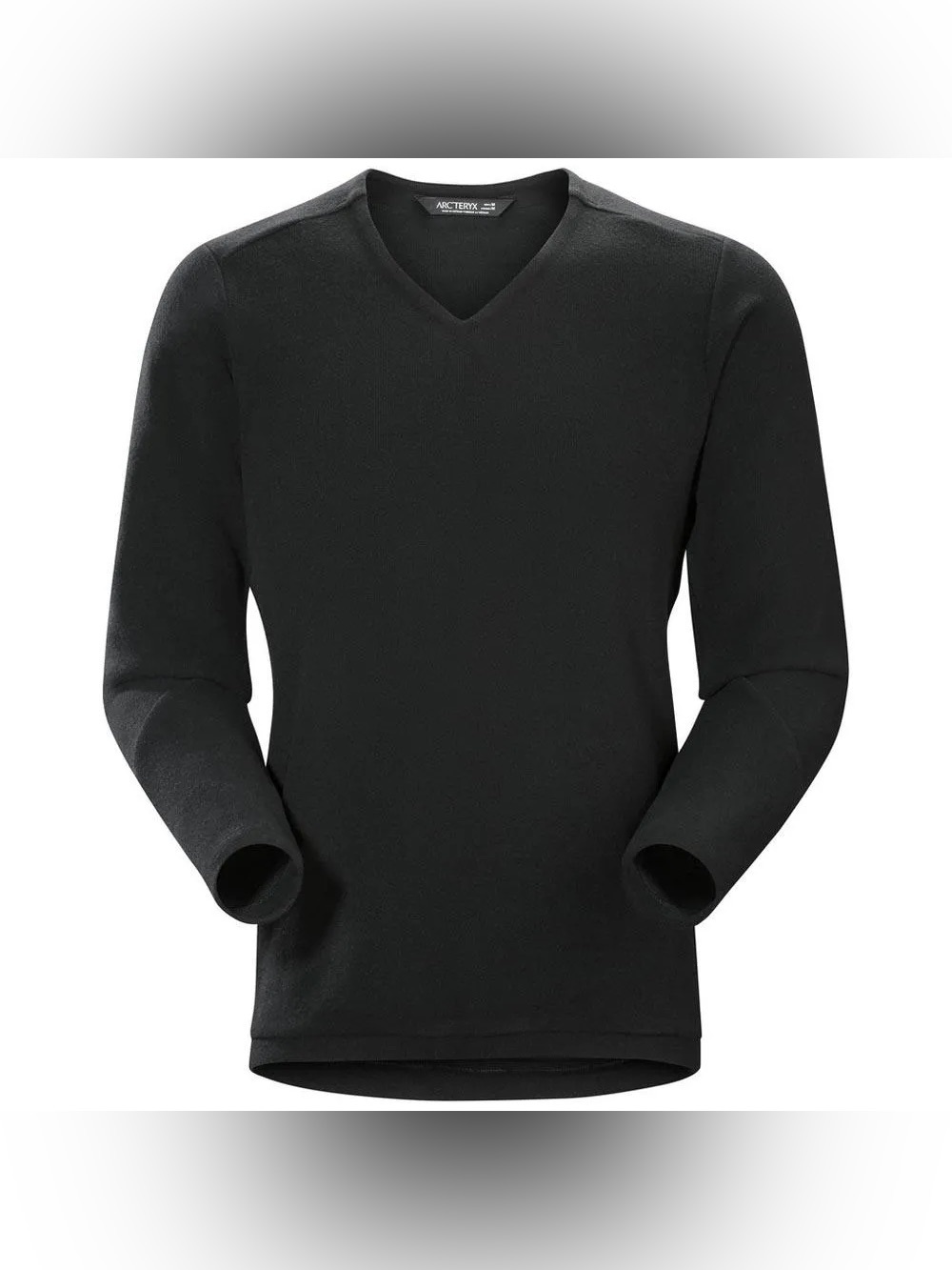 Arc'teryx Men's V-Neck Wool Blend Sweater in Black